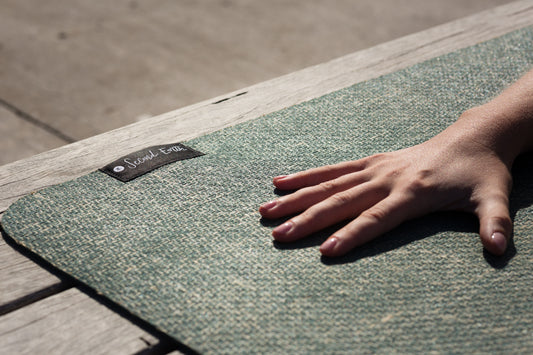 Close up of natural rubber and jute surface